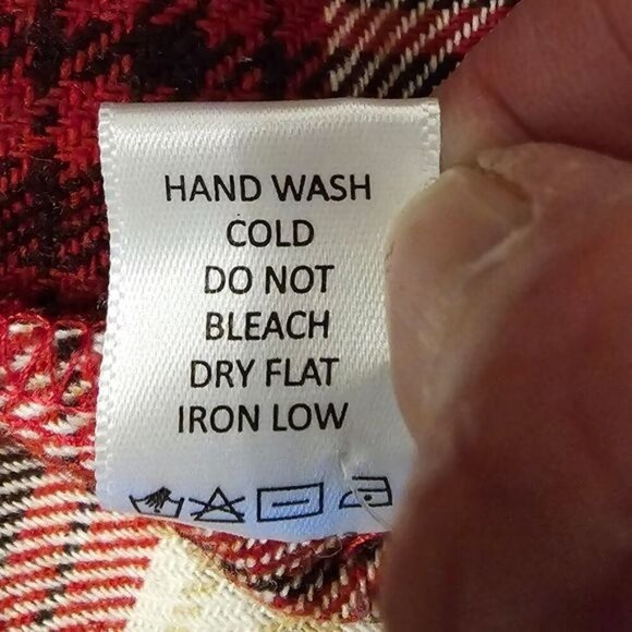 Active USA Wool Blend Shacket Tartan Plaid Flannel Red Ivory Multicolor Jacket L - Picture 10 of 13